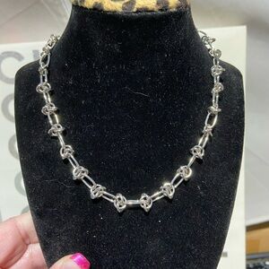 Silver Tone Barbwire Necklace